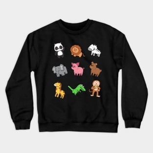 Hand drawn animals cute Crewneck Sweatshirt